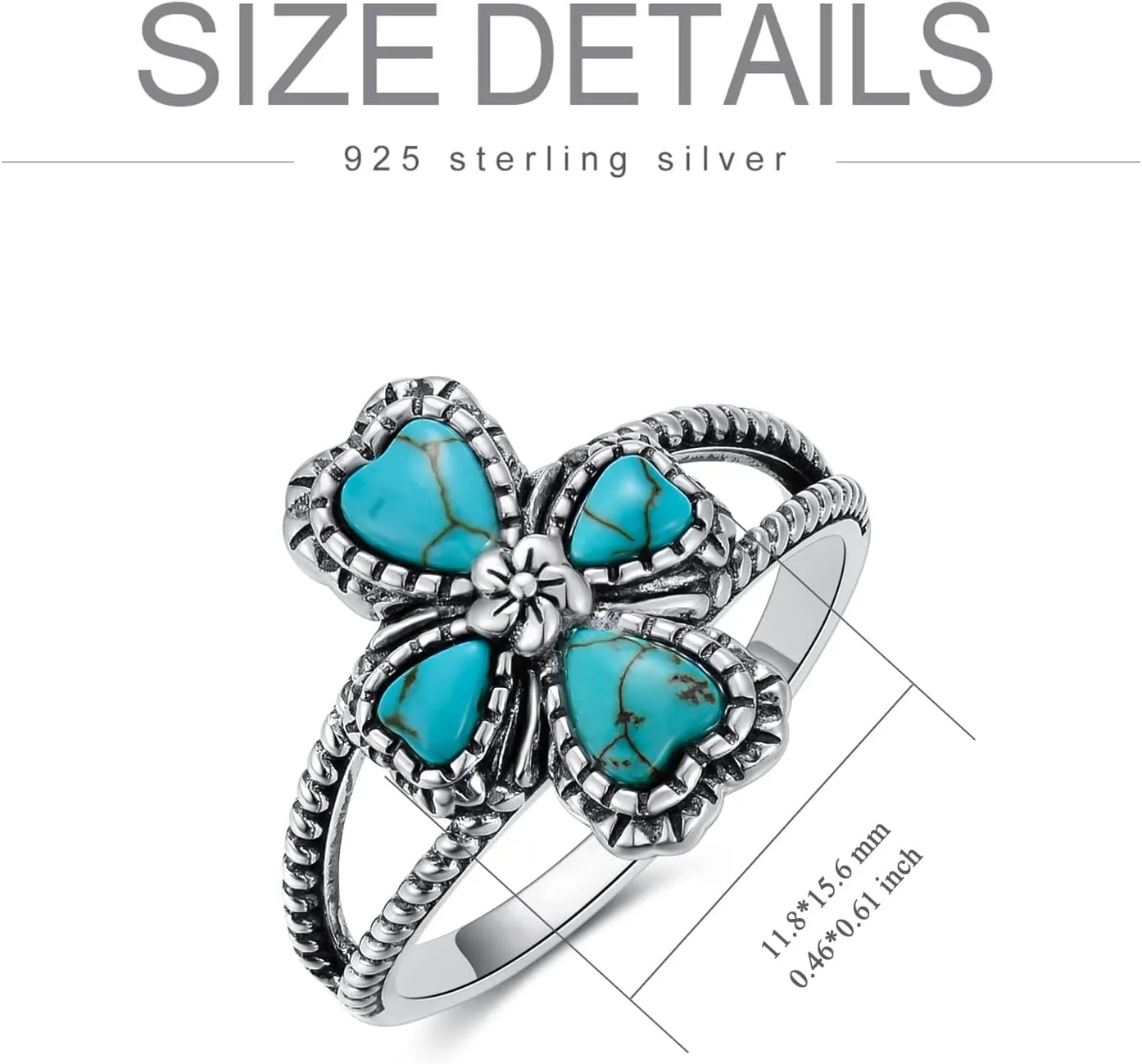 Turquoise/Moonstone Cross Ring Sterling Silver Natural Turquoise Flower Ring Navajo Tribes Style Ring for Women Her Wife