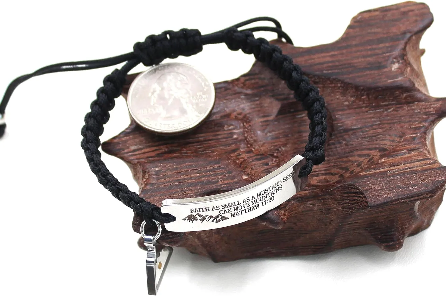 Uloveido Handmade Braided Rope Bracelets - Inspirational Bible Quote Mustard Seed Charm Bracelet for Women and Men