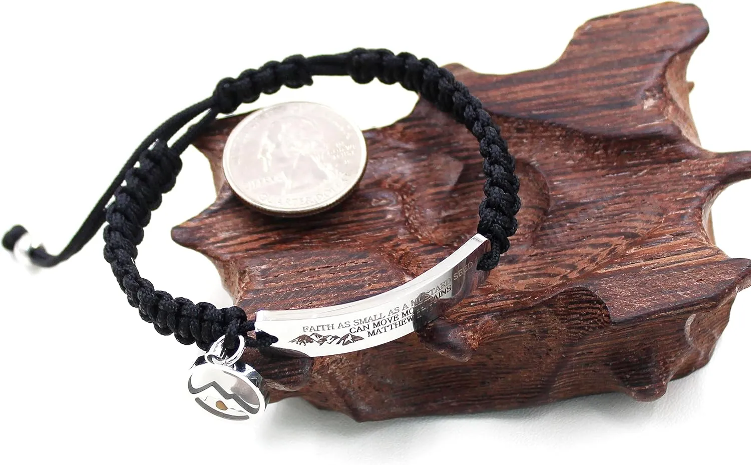 Uloveido Handmade Braided Rope Bracelets - Inspirational Bible Quote Mustard Seed Charm Bracelet for Women and Men