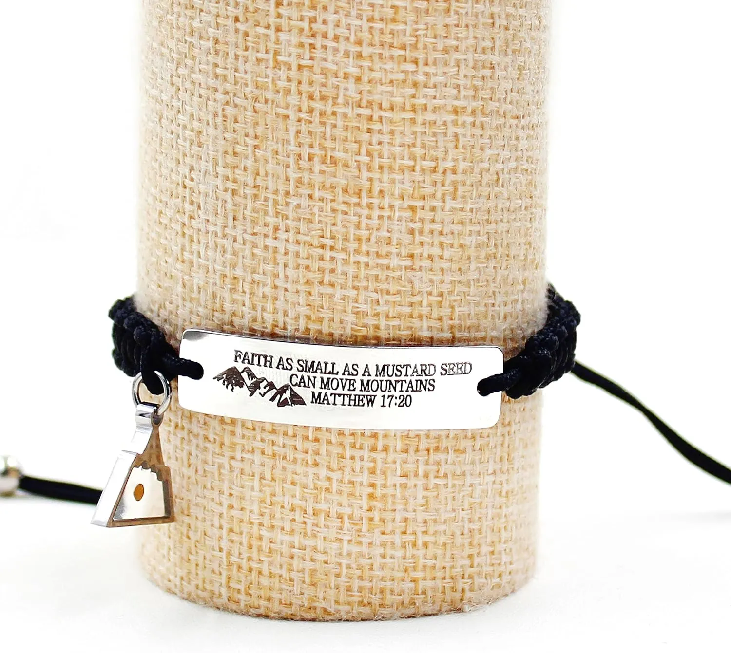 Uloveido Handmade Braided Rope Bracelets - Inspirational Bible Quote Mustard Seed Charm Bracelet for Women and Men