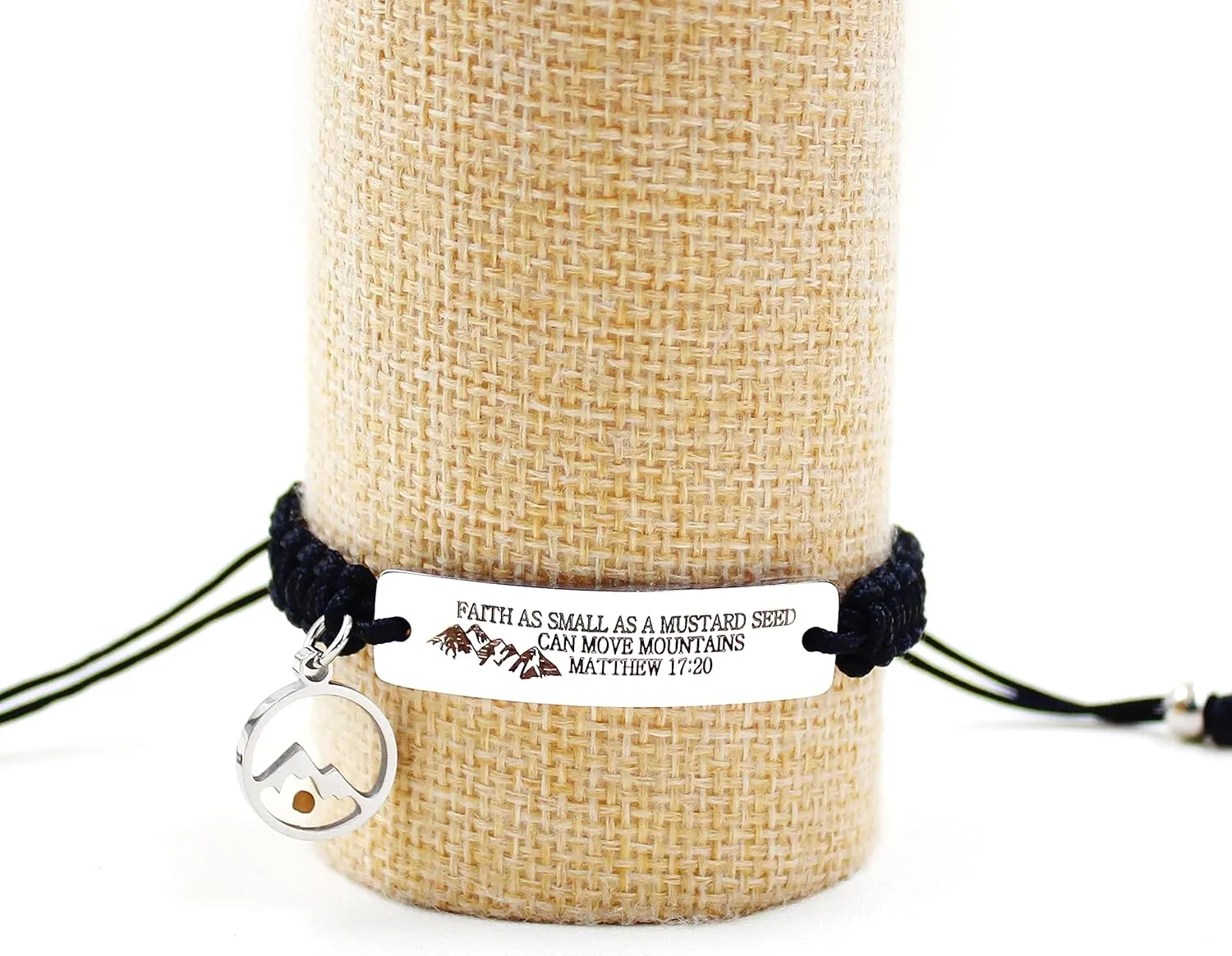 Uloveido Handmade Braided Rope Bracelets - Inspirational Bible Quote Mustard Seed Charm Bracelet for Women and Men