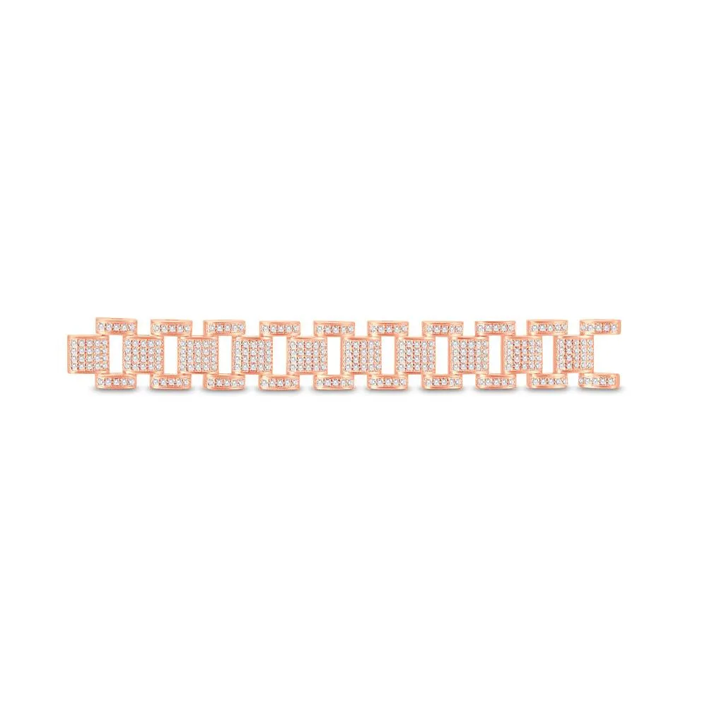 Unveil Opulence: 10KT All Rose Gold 1.98 Carat Designer Link Men's Bracelet – A Statement of Style and Sophistication!