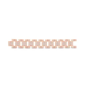 Unveil Opulence: 10KT All Rose Gold 1.98 Carat Designer Link Men's Bracelet – A Statement of Style and Sophistication!