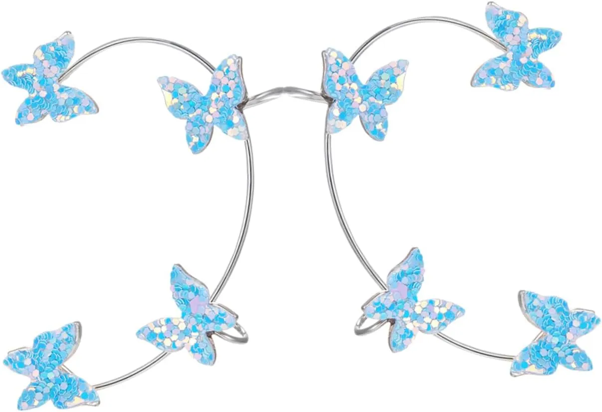 VANZACK Girls' Trendy Butterfly Ear Cuffs Comfortable Non-piercing Ear Clip Stylish Earrings for Women