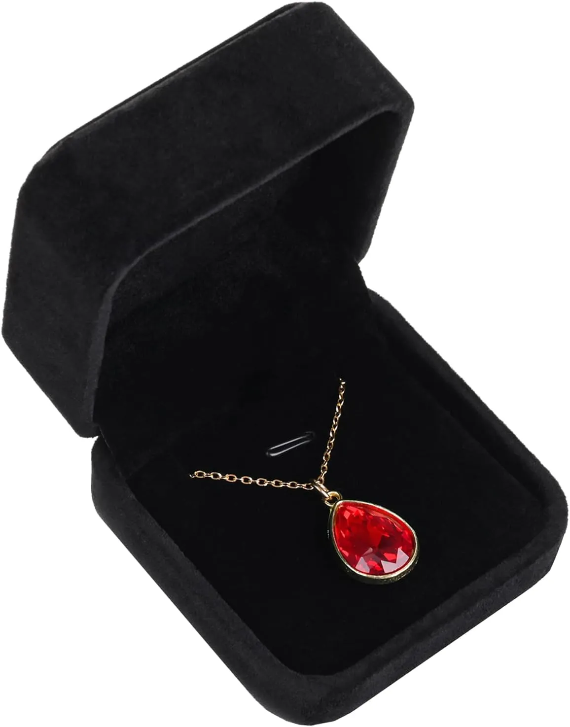 Velvet Necklace Pendant Gift Box Jewelry Box Jewelry Display 2.8 x 2.8 x 1.6 inches (Black)