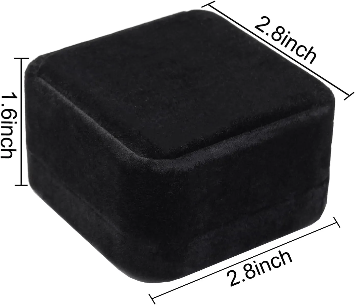 Velvet Necklace Pendant Gift Box Jewelry Box Jewelry Display 2.8 x 2.8 x 1.6 inches (Black)