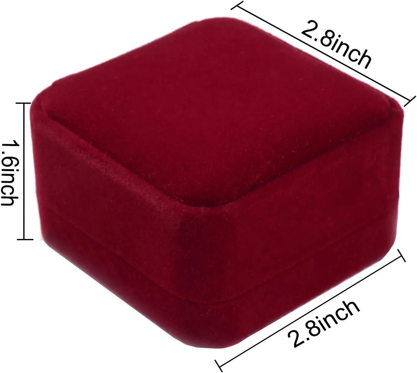 Velvet Necklace Pendant Gift Box Jewelry Box Jewelry Display 2.8 x 2.8 x 1.6 inches (Wine)