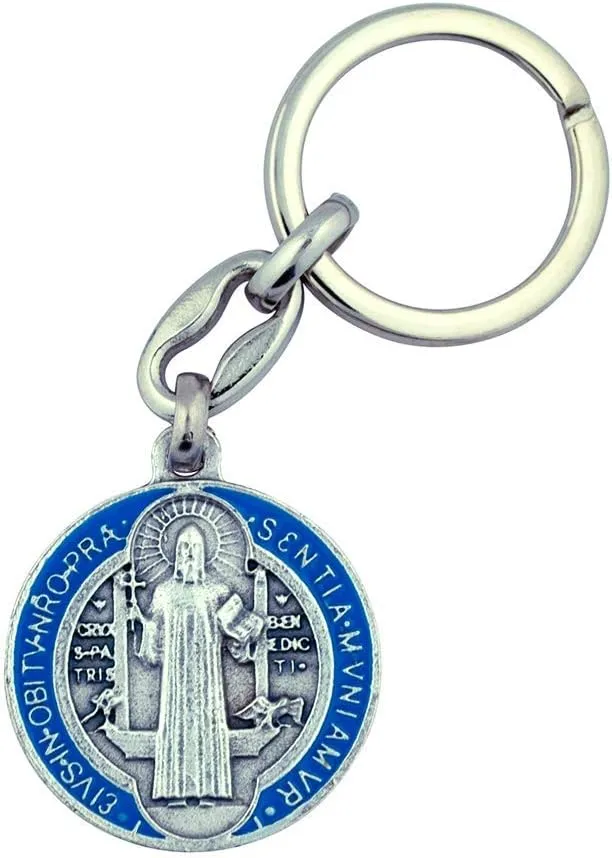 VILLAGE GIFT IMPORTERS Saint Benedict Medal Keychain - Handcrafted in Italy