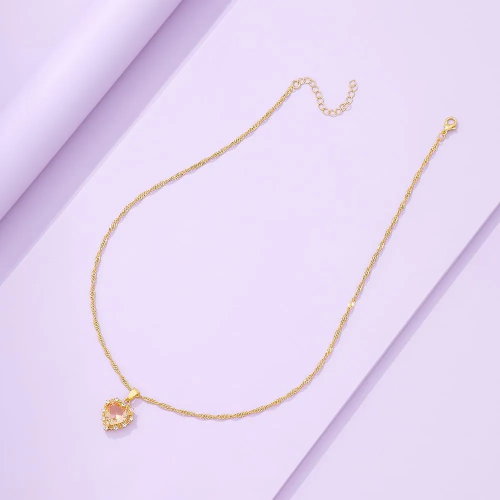 Vintage Heart Pendant Necklace Choke Classic Crystal Rhinestone Heart Tennis Neck Chain Bridal Wedding Jewelry Accessories Gift for Women