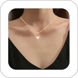 Vintage Heart Pendant Necklace Choke Classic Crystal Rhinestone Heart Tennis Neck Chain Bridal Wedding Jewelry Accessories Gift for Women