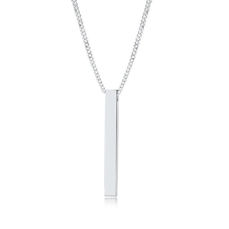 Vnox 3D Vertical Bar Necklaces for Men