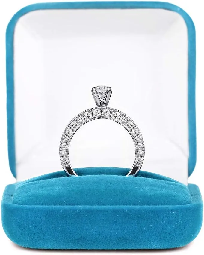 VVS Moissanite Engagement Ring Studded with 0.63 Ct Natural & 2.7 Ct Center Moissanite Diamond in 14k White/Yellow/Rose Gold | Halo Engagement Ring | Anniversary Ring For Couple (IJ-SI, G-VS2)