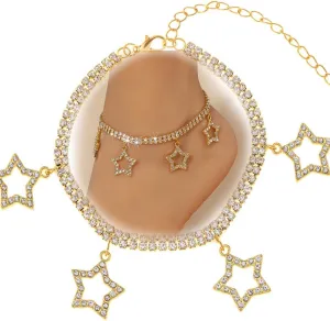 Wavy Tassel Gold Ankle Bracelets for Women Layered Rhinestone Anklet Dainty Cute Crystal Bracelet Sexy Beach Foot Chains Jewelry Adjustable Anklets