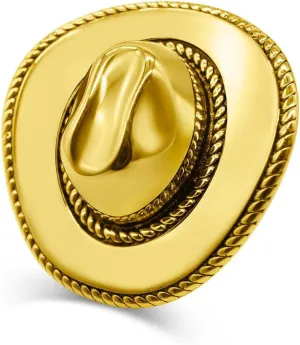 Western Cowgirl Hat Statement Open Ring for Women Cowboy Fancy Dress Costume Adjustable Expandable Finger Rings Bands Boho Rodeo Jewelry Gifts