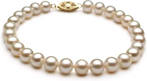 White 6-7mm AA Quality Freshwater Cultured Pearl Bracelet for Women