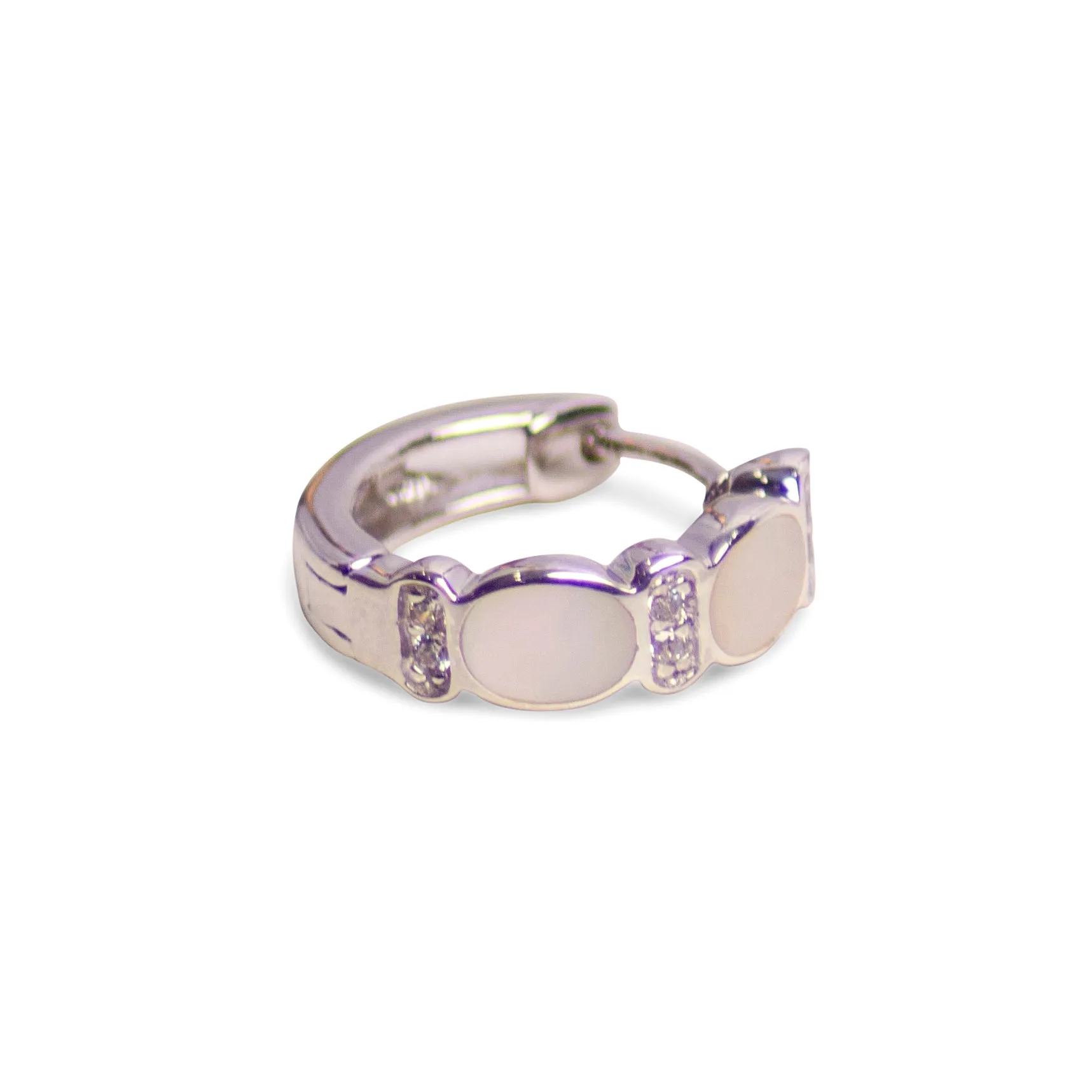 White Mother of Pearl Mini Hoop Earrings