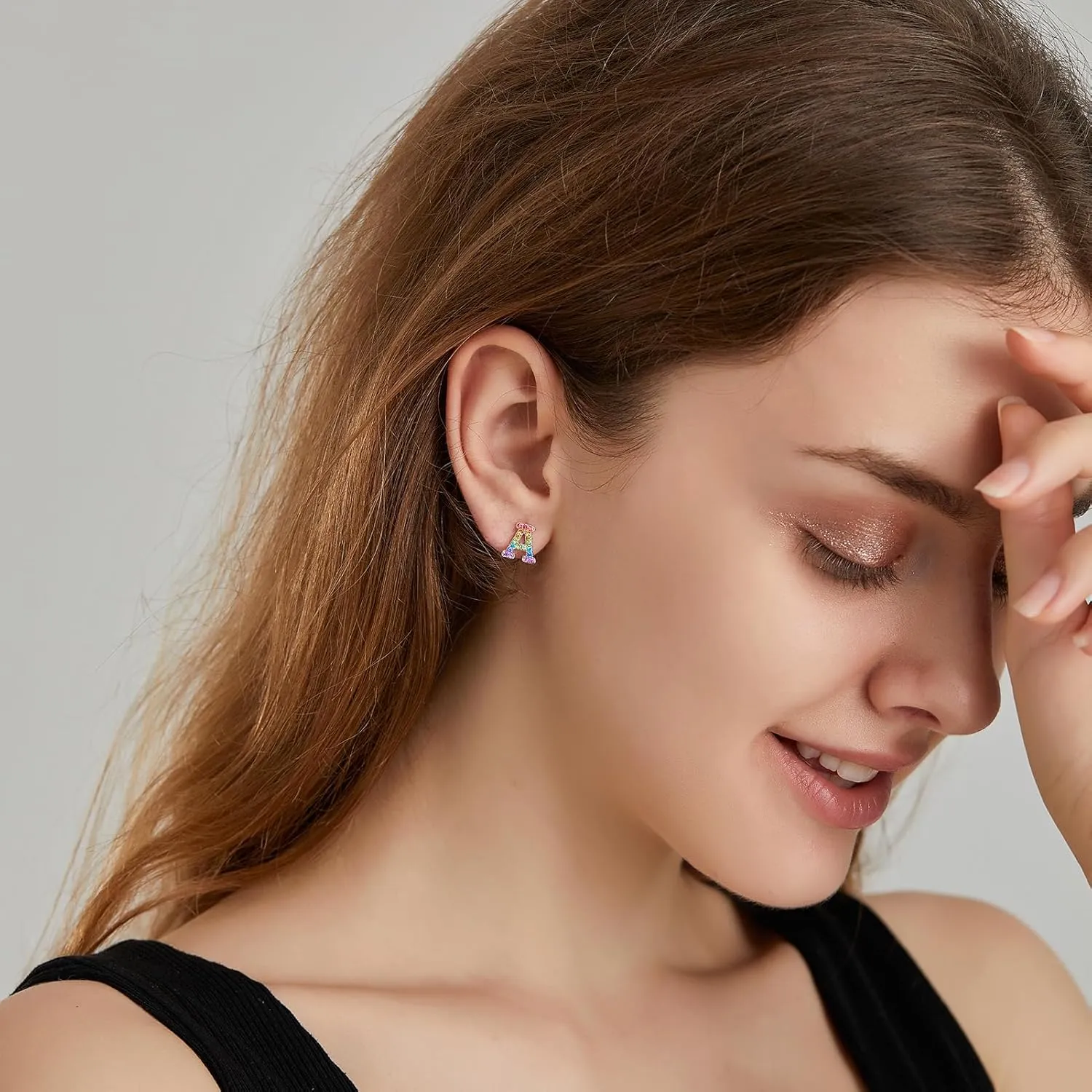 Women Initial Letter Stud Earrings,Alphabet Number Earrings Gifts Jewelry for Women