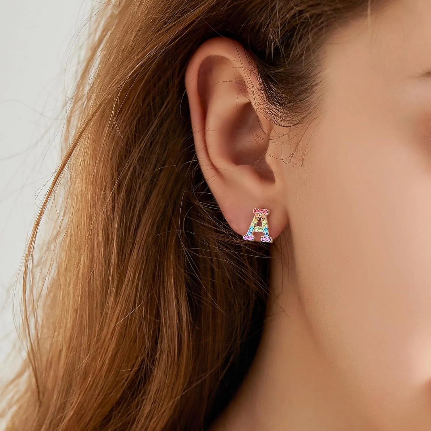 Women Initial Letter Stud Earrings,Alphabet Number Earrings Gifts Jewelry for Women