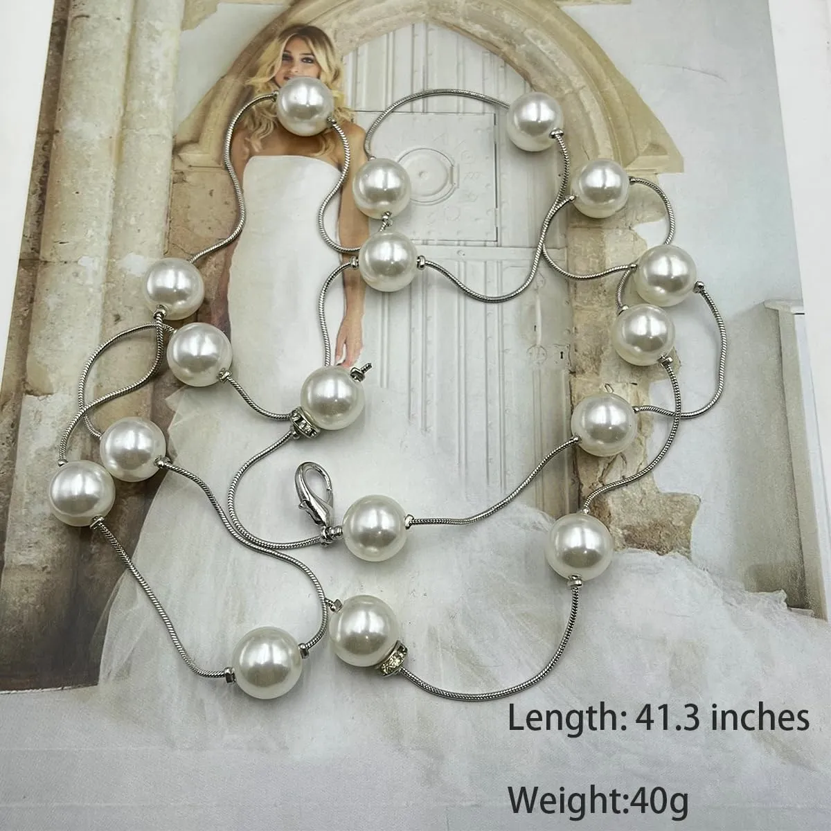 Women Pearl Waist Chain for Dresses Adjustable Belly Chains Belt Gold Pearl Body Chain Accessories for Prom Jewelry Gift