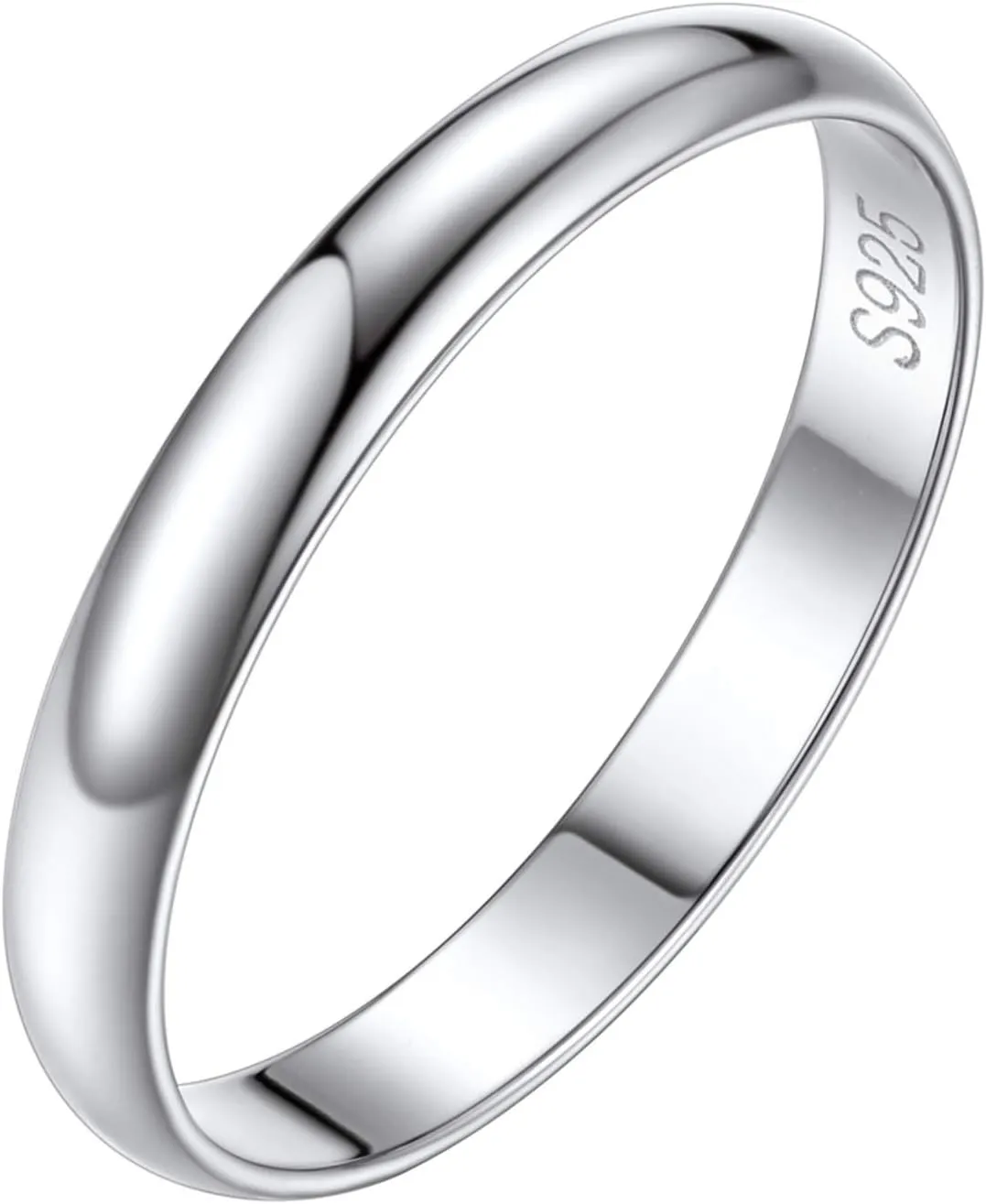 Women Rings Sterling Silver Wedding Jewelry 3MM Minimalist Dainty Band Ring for Men Couple Love Ring Finger Charms