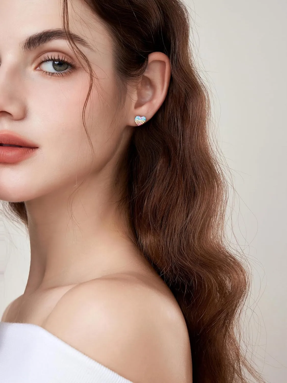 Women Star Heart Teardrop Earrings,Girls Round Circle Triangle Hexagon Stud Earrings Gifts Jewelry
