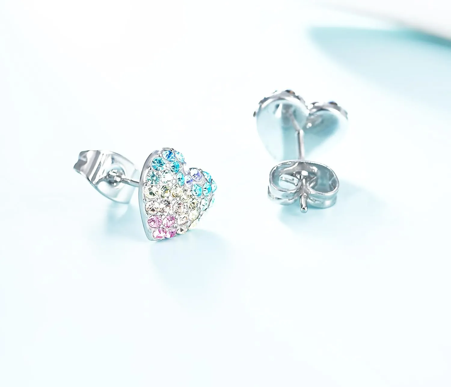 Women Star Heart Teardrop Earrings,Girls Round Circle Triangle Hexagon Stud Earrings Gifts Jewelry