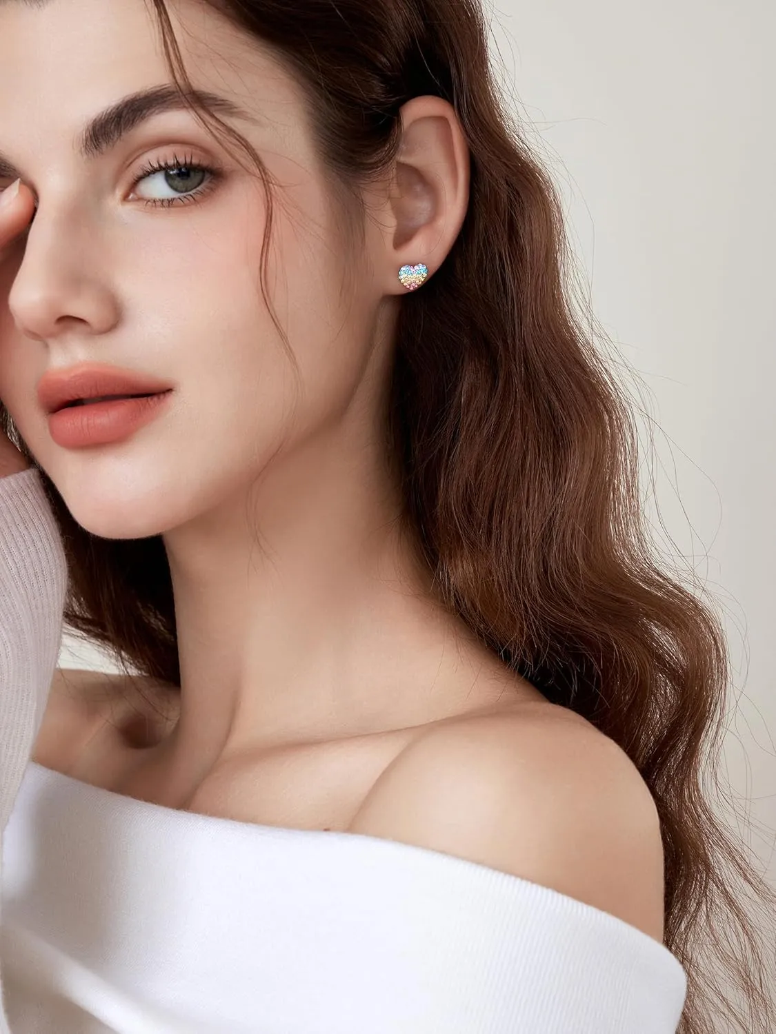 Women Star Heart Teardrop Earrings,Girls Round Circle Triangle Hexagon Stud Earrings Gifts Jewelry