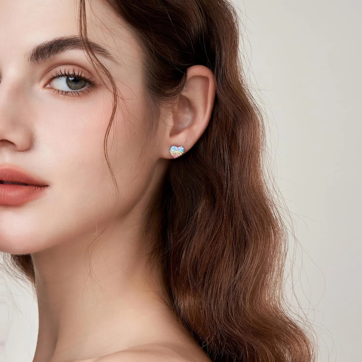 Women Star Heart Teardrop Earrings,Girls Round Circle Triangle Hexagon Stud Earrings Gifts Jewelry