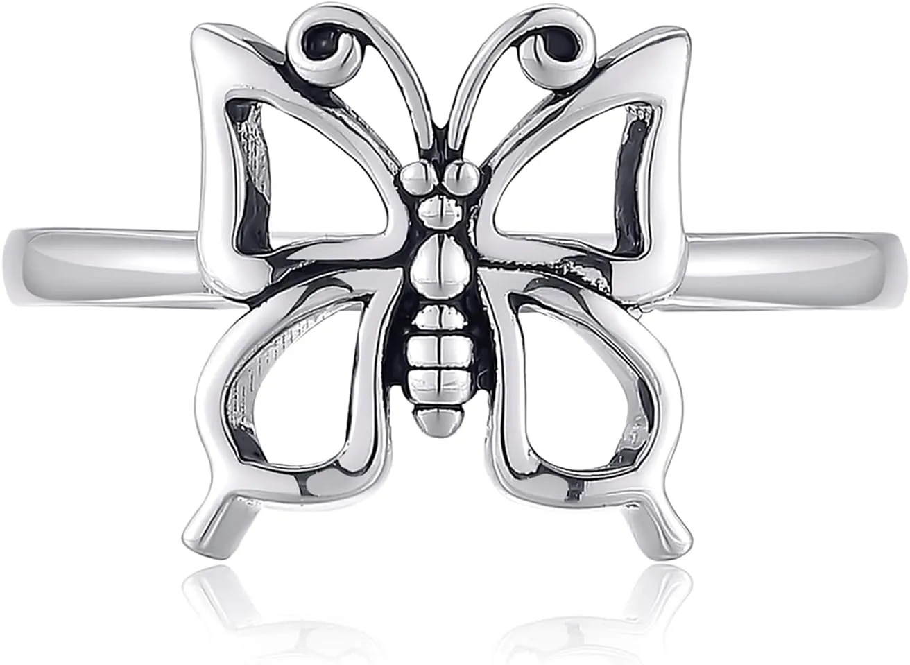 Womens Butterfly Rings 925 Sterling Silver Stacking Rings Size 5-10