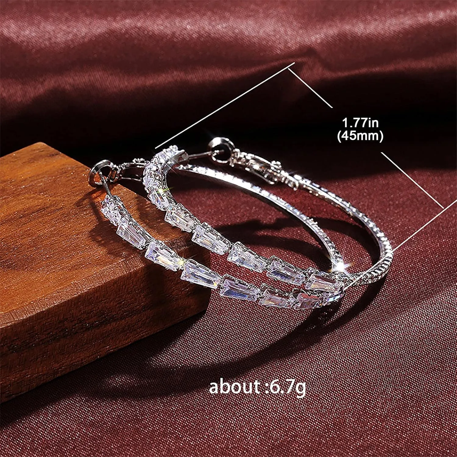 Womens Hoop Earrings 925 Sterling Silver Zirconia Diamond Dangle Round Hoops Hypoallergenic Jewelry Gifts for Her