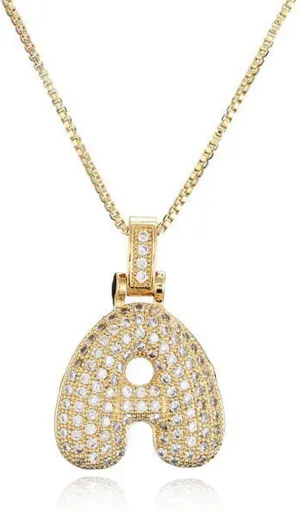 YANCHUN Letter Necklace Gold Necklaces for Women Rhinestone Initial Letter Pendant Necklace Alphabet Name Charm Necklace Gold Jewelry Gifts