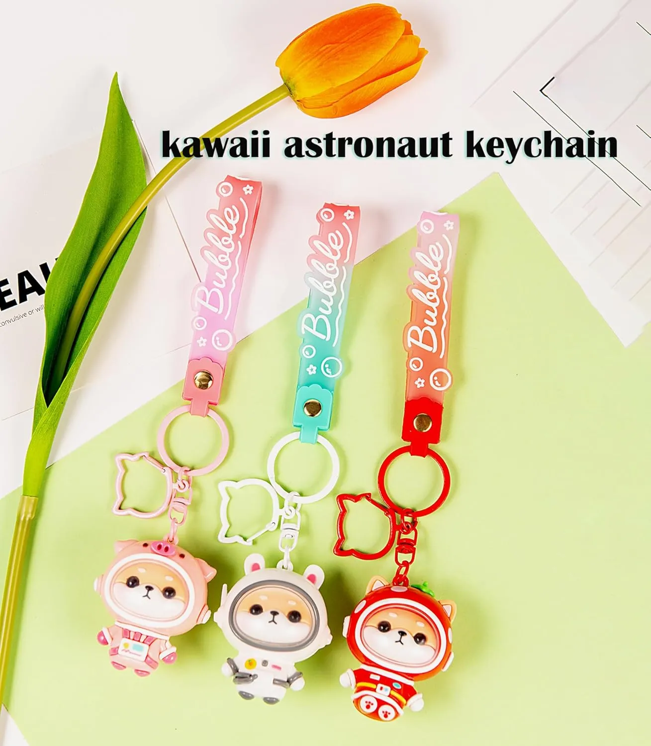 YOU WIZV Cute Keychain Kawaii Anime Keychains for Kids Backpack Charms Key Chain Accessory Friend Gift for Women Girl