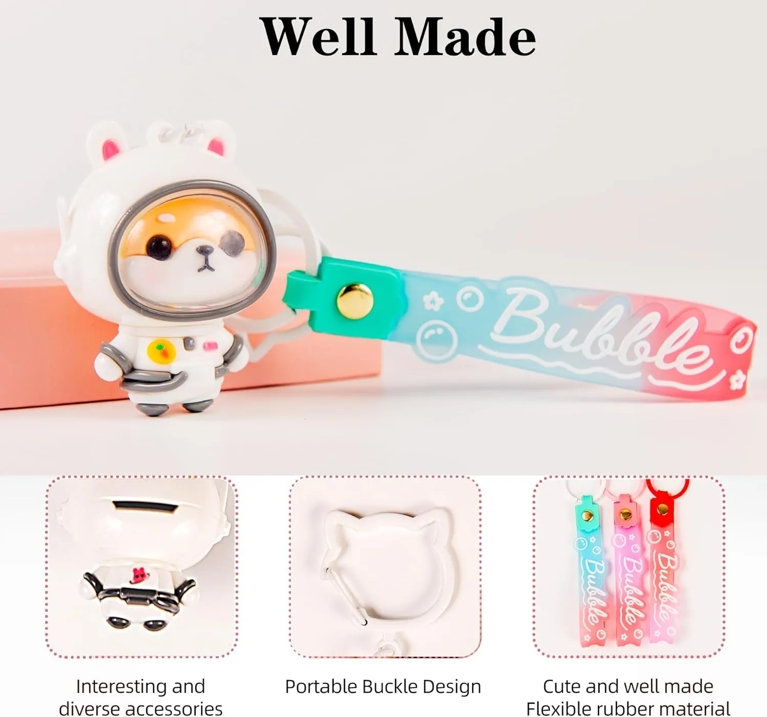 YOU WIZV Cute Keychain Kawaii Anime Keychains for Kids Backpack Charms Key Chain Accessory Friend Gift for Women Girl