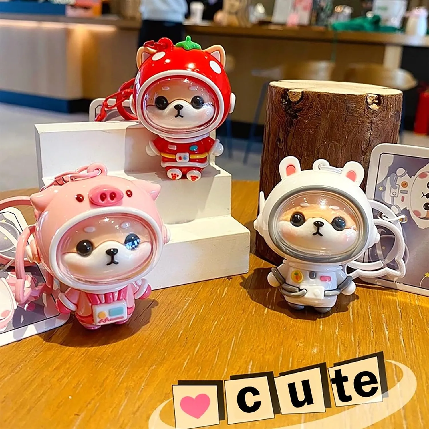 YOU WIZV Cute Keychain Kawaii Anime Keychains for Kids Backpack Charms Key Chain Accessory Friend Gift for Women Girl