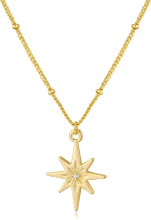 YUJIE Gold North Star Necklaces for Women Dainty Stars Pendant Necklace Gold Plated Fashion Jewelry