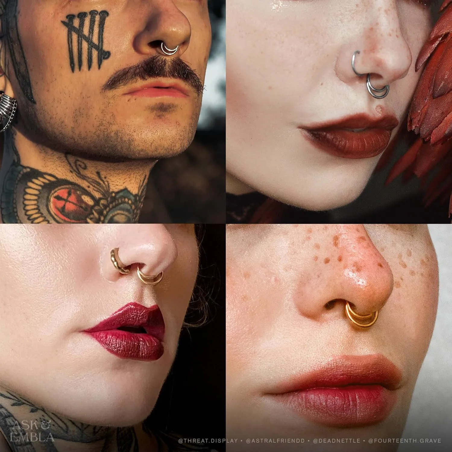 ZMANYIJEW 16G Minimalist Lines Septum Rings Stacked Gold Septum Ring Septums Clicker Nose Ring Piercing for Women Men