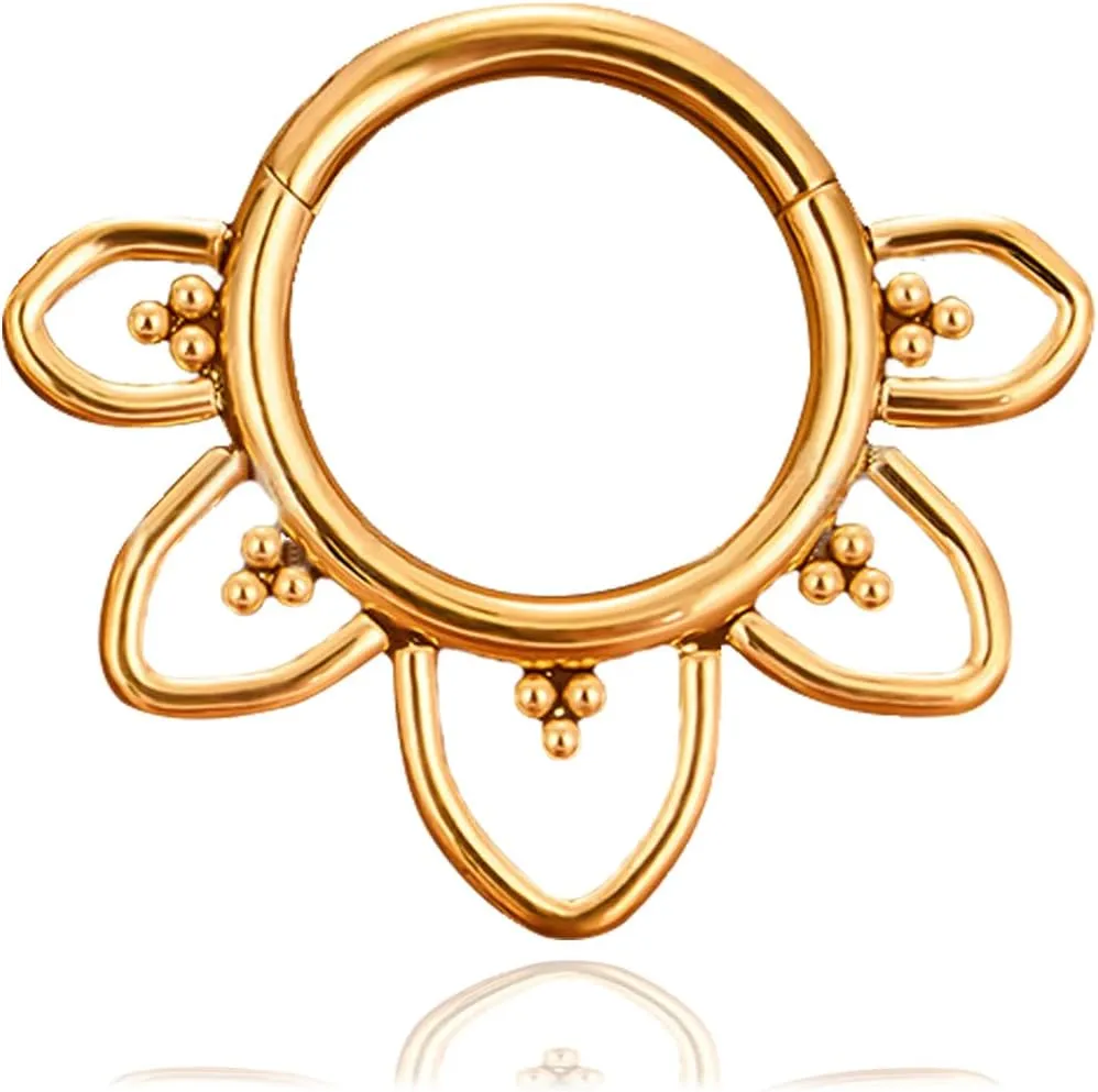 ZMANYIJEW 16G Minimalist Lines Septum Rings Stacked Gold Septum Ring Septums Clicker Nose Ring Piercing for Women Men