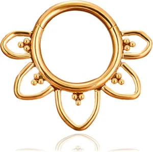 ZMANYIJEW 16G Minimalist Lines Septum Rings Stacked Gold Septum Ring Septums Clicker Nose Ring Piercing for Women Men