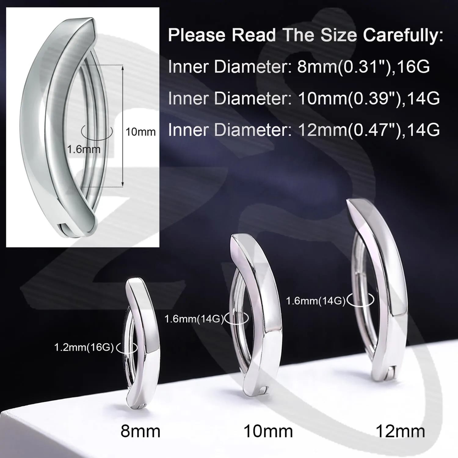 ZS 14G Clicker Belly Button Rings for Women, 925 Sterling Silver Belly Barbell Piercing Gold Reverse Curved Navel Barbell Body Jewelry