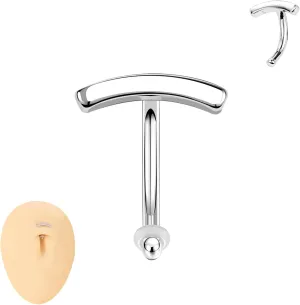 ZS 14G Small Belly Button Rings with Silicone O-Ring, 16G 925 Sterling Silver Rook Eyebrow Reverse Curved Barbell Piercing Jewelry for Women